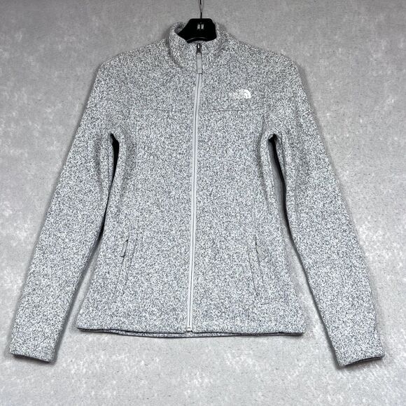 The North Face Jackets & Blazers - The North Face Womens XS Heather Gray Maggy Knit Fleece Full Zip Hooded Jacket